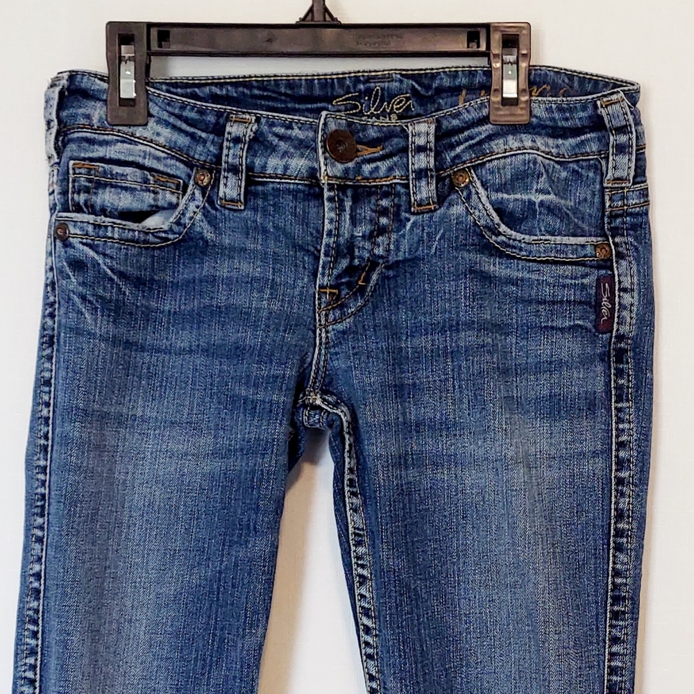 SILVER CAPRI DENIM JEANS - Picture 4 of 11